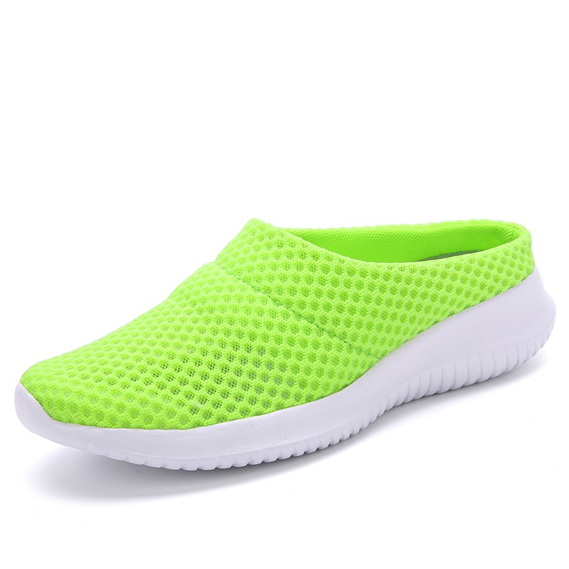 Flying Mesh Half Slippers Women Walking Shoes Orthopedic Ladies Platform Mules Mesh Lightweight Slippers Wedge Female Sneaker