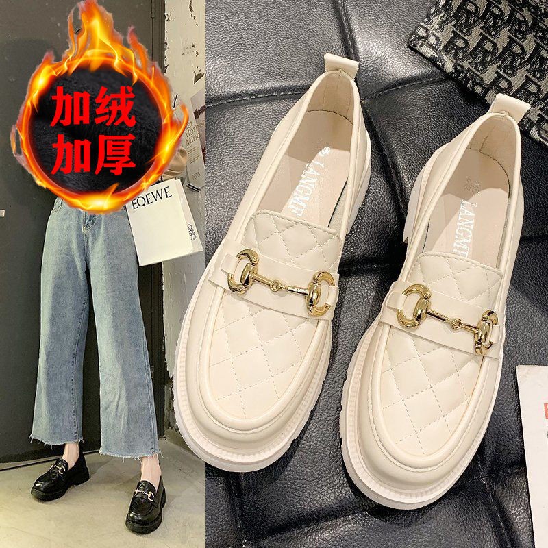 Casual leather small leather shoes women's spring 2022 new student versatile low-heeled women's shoes British style