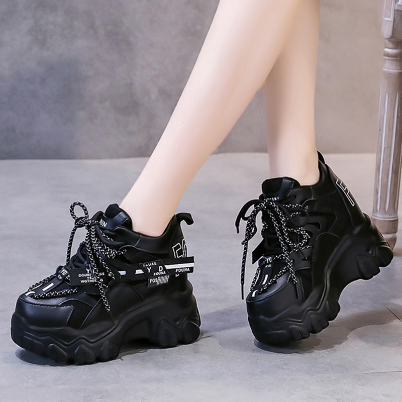 Lucifer Breathable Chunky Sneakers Women 2022 Fashion Height Increasing Platform Vulcanize Shoes Woman Thick Bottom Sneakers