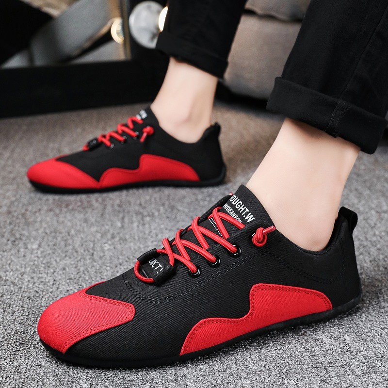 Breathable canvas shoes men's shoes comfortable lace-up loafers shoes classic trendy mixed colors flat shoes light casual shoes