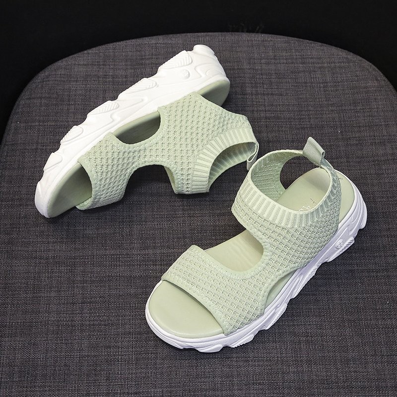 New summer women's sandals chunky mesh thick bottom white shoes 5cm wedges platform trend women sandals beautiful girl beach shoes