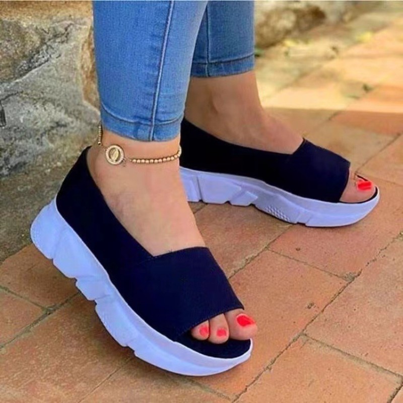 Women Spring Summer Hemp Rope Sandals Wedge Heel Fish Mouth Sandals Ladies Wedge Heel Shoes Plus Size 35-43 Sandalias Femininas