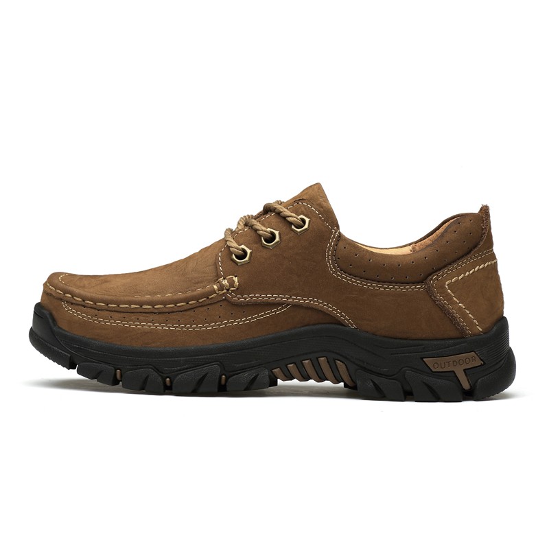 Men's casual shoes outdoor sports shoes men's flat shoes non-slip platform men's genuine leather shoes comfortable band hiking shoes