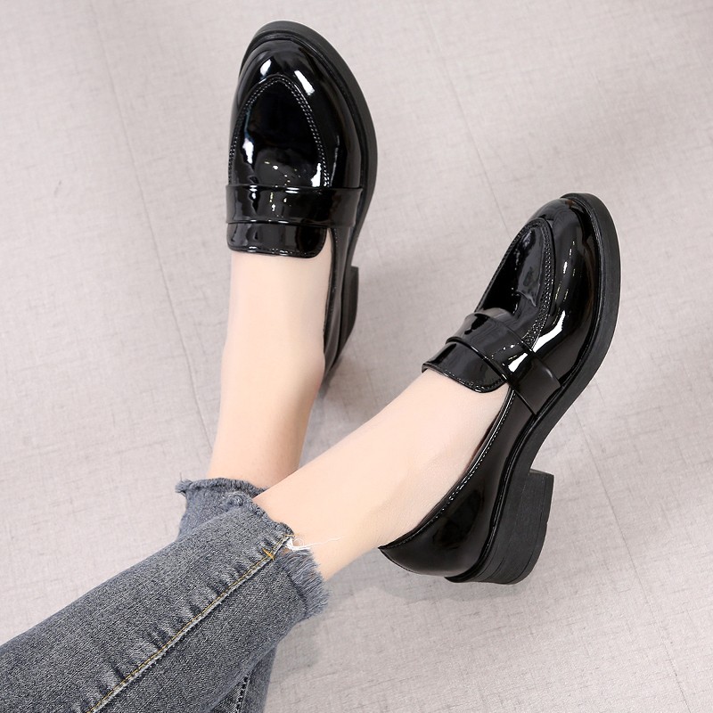 JMPRS Simple Patent Leather Loafers For Women 2022 Spring Autumn Slip On Flats Woman Solid Color Soft Sole Casual Shoes