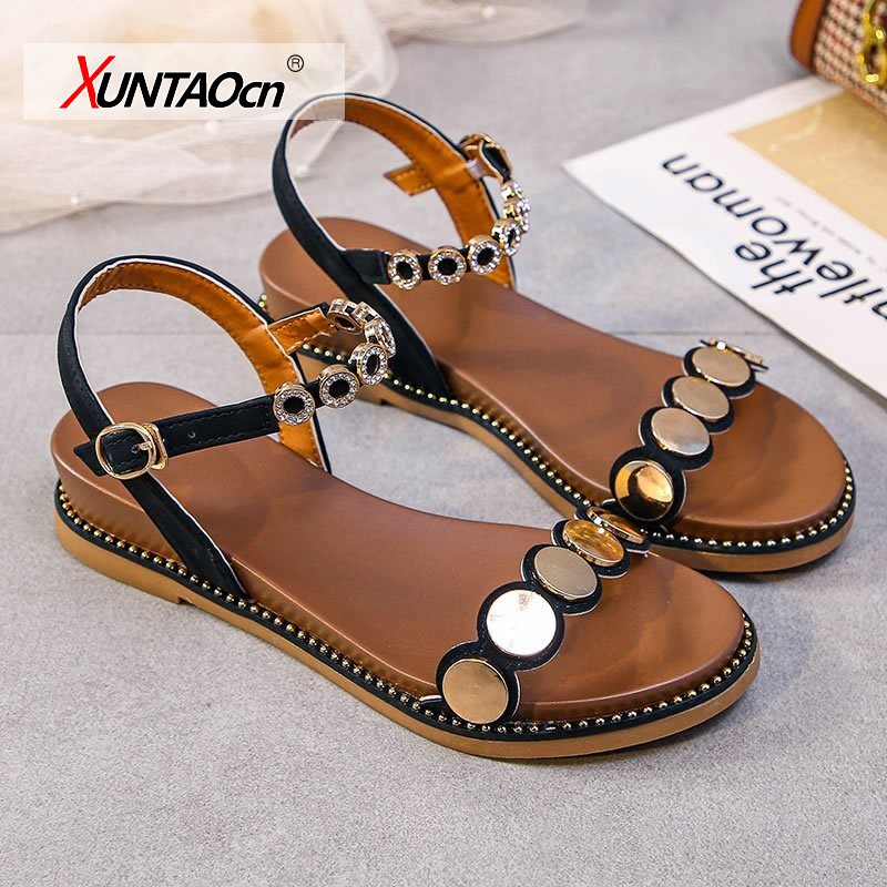 Women's Leather Sandals 2021 Summer New Versatile Student Platform Platform Roman Muffin Fashion Fantasy Shoes