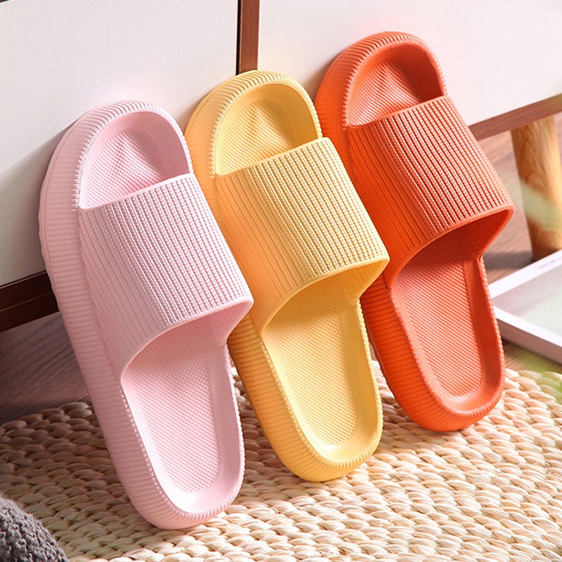 Rimocy Thick Sole Home Women Slippers Soft Summer Slides Non-slip Woman Flat Heel Comfortable Sandals Flip Flops Female