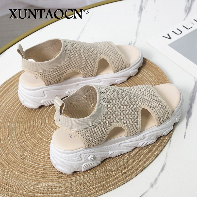 2022 New Summer Women Sandals Sexy Shoes Crystal Casual Woman Flats Buckle Strap Ladies Fashion Beach Shoe Big Size