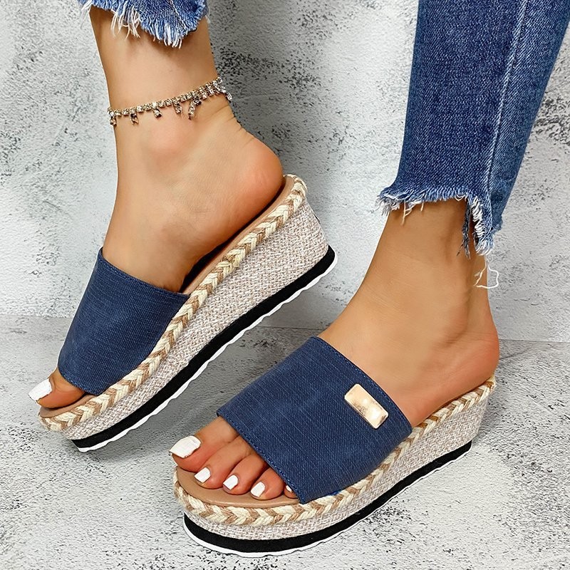 2022 Summer Chunky Heel Women Sandals Summer Wedge Sandals Casual Chunky Platform Sandals Female Wedge Sandals