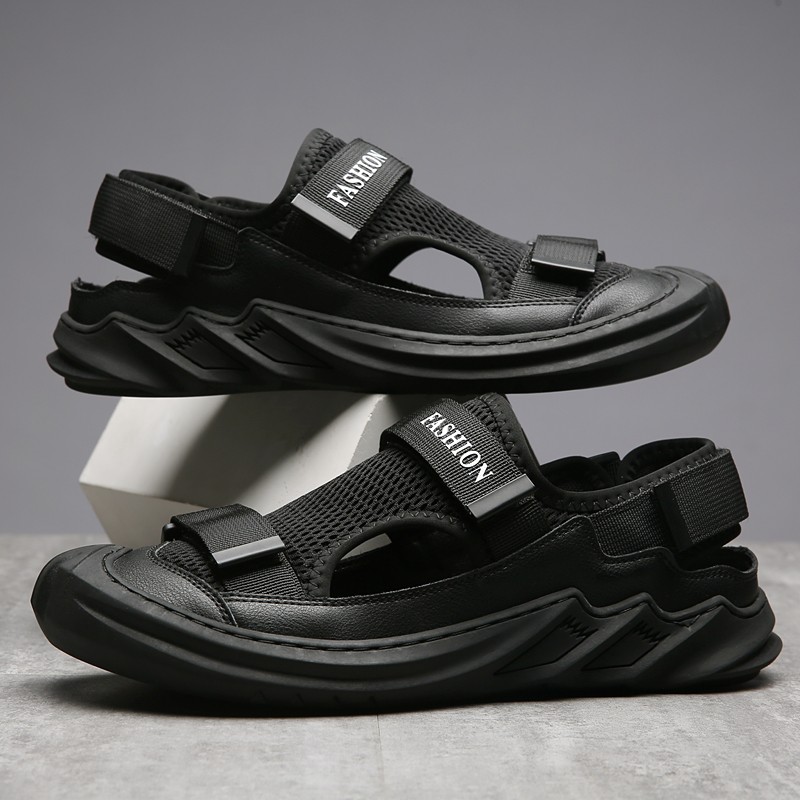 2022 Summer Fashion Men's Sandals Sport Non-Slip Slippers Casual Beach Shoes Breathable Mesh Fashion Black Men's Shoes