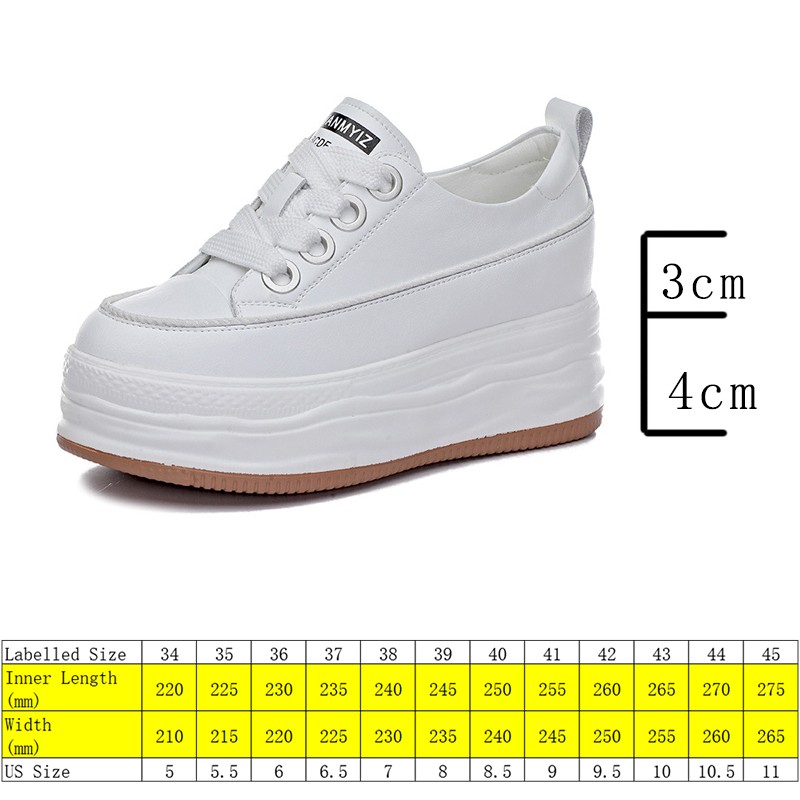 Fujin 7cm genuine leather wedge sneakers platform shoes women sneakers fashion white shoes spring autumn summer casual shoes