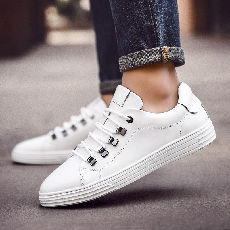 Men's shoes leather casual spring sneakers men 2021 new lace-up British style shoes fashion sneakers