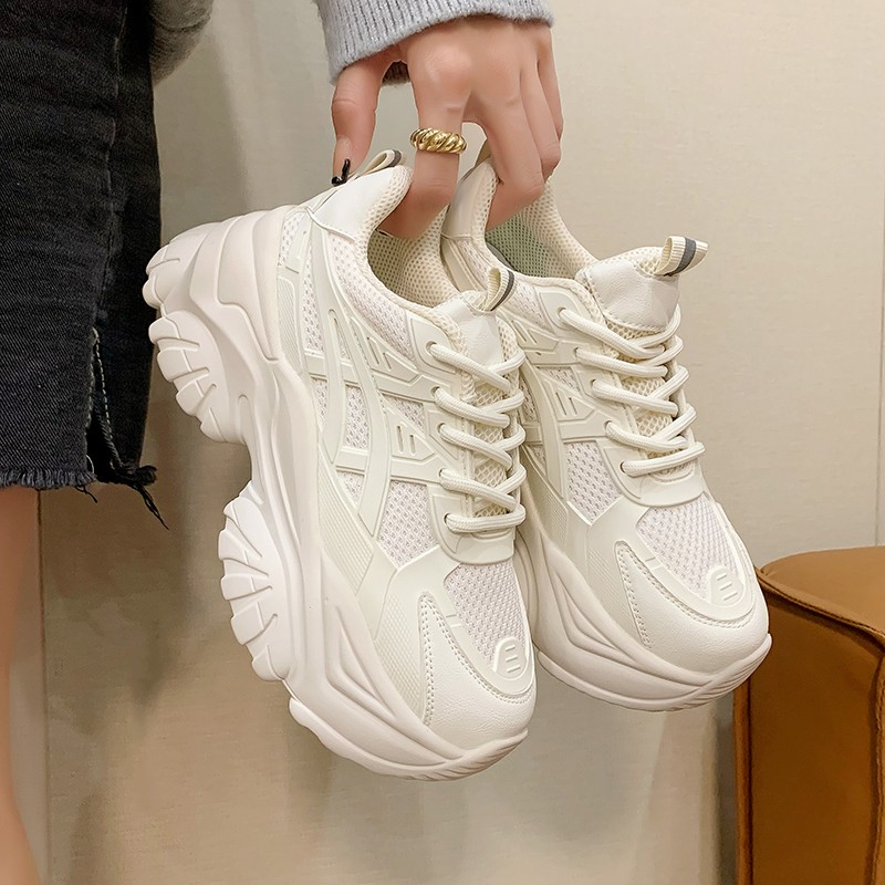 Rimocy 2021 Autumn Women Sneakers Chunky Breathable Mesh Platform Shoes Fashion Woman Thick Bottom Ladies Trainers Basket Femme