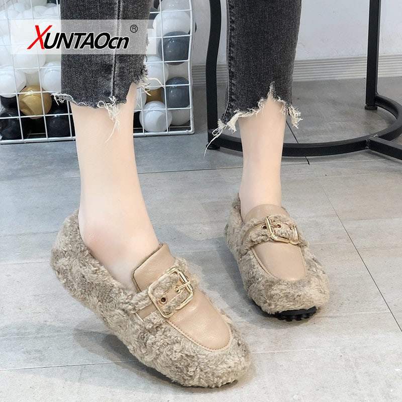 2022 Fashion Women Moccasin Shoes Casual Women Sneakers Autumn Loafers Flats Fur Loafers Slippers Flats Toe Shoes