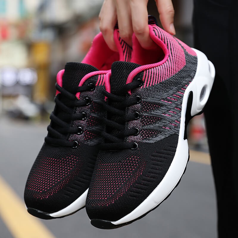 Ladies Shock Absorption Sneaker Comfortable Breathable Running Shoes Air Cushion Soles Casual Outdoor Shoes Shoes