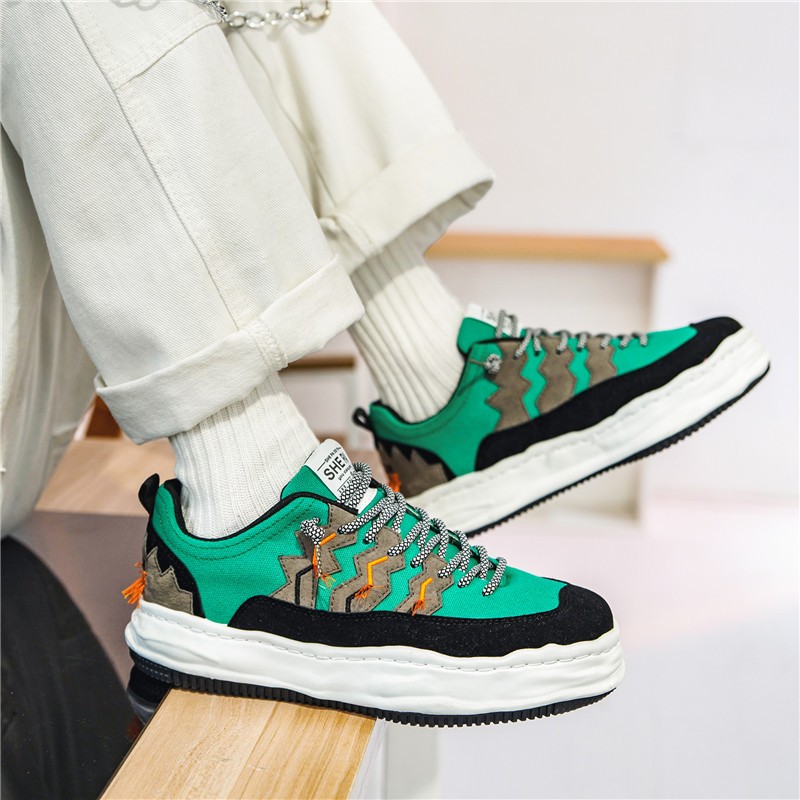 Retro Men's Dissolving Shoes Men Canvas Sneakers Round Toe Dissolving No Slip Sneakers Zapatillas Lace Up Dress Shoes For Men