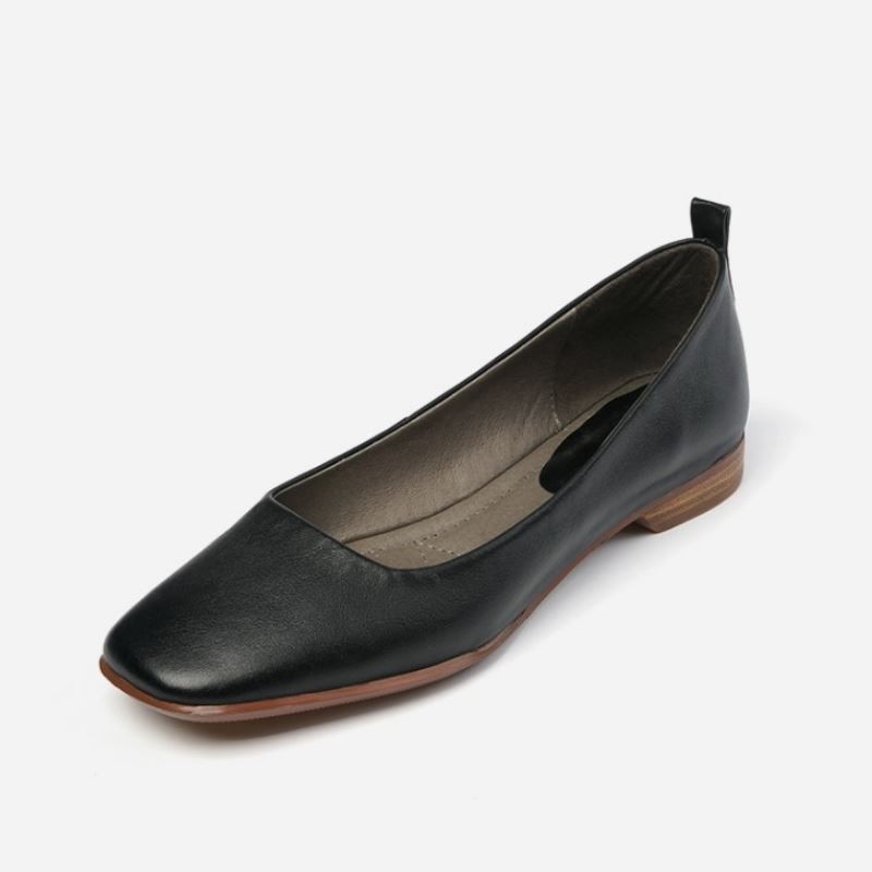 JONOVONO Size 33-40 Flat Heel Women Shoes Genuine Leather Square Toe Shoes Women Shoes Spring Autumn Female Shoes