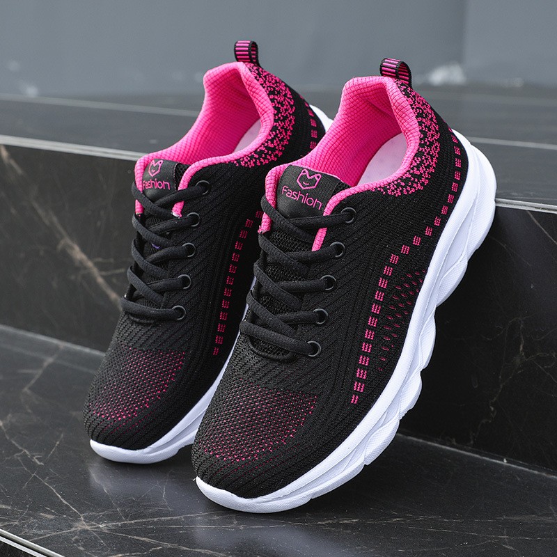 Ladies Mesh Breathable Comfortable Sneakers Soft Sole Running Shoes Outdoor Leisure Shoes Travel Shoes