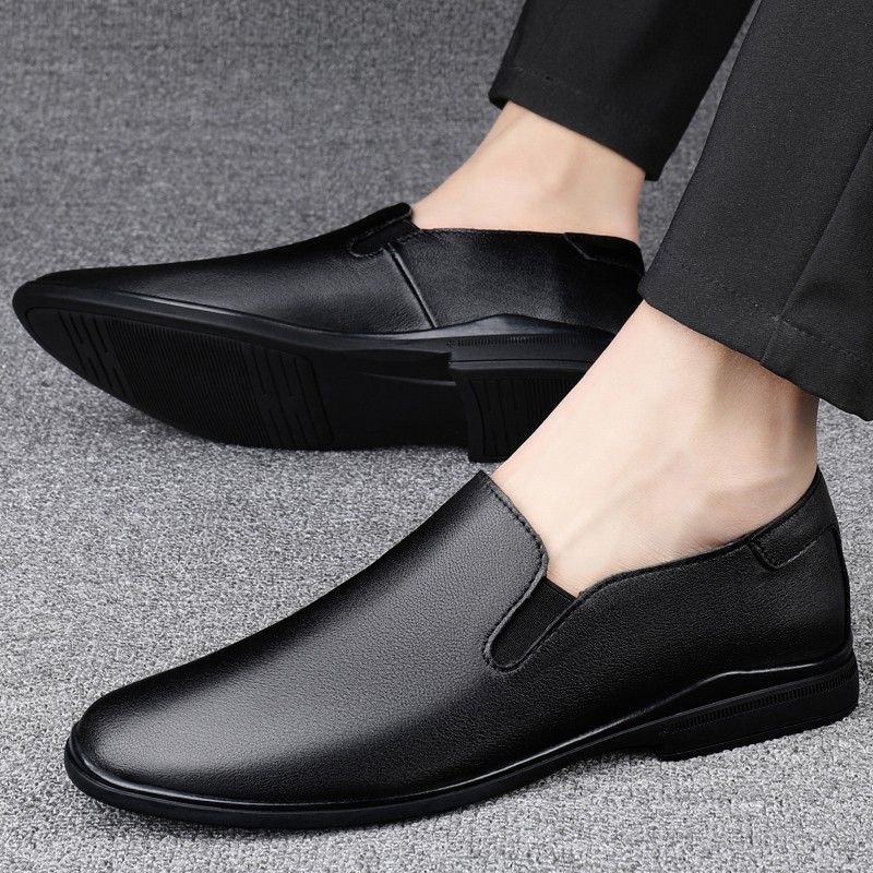 Genuine leather men's casual shoes luxury brand shoes breathable slip on lazy driving shoes high-end fashion shoes