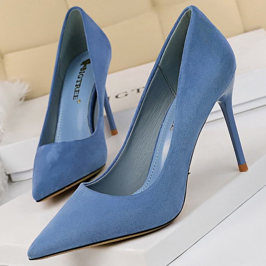 BIGTREE Suede Woman Pumps New High Heels For Women Office Shoes Fashion Stiletto Heels Women Basic Pump Plus Size 42 43