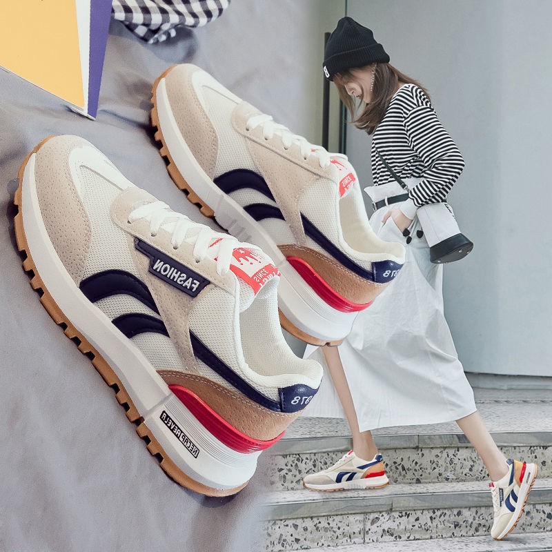 Women Sneakers 2022 Spring Fashion Lace-up Casual Shoes Women White Shoes Non-slip Soft Bottom Running Shoes Zapatos De Mujer