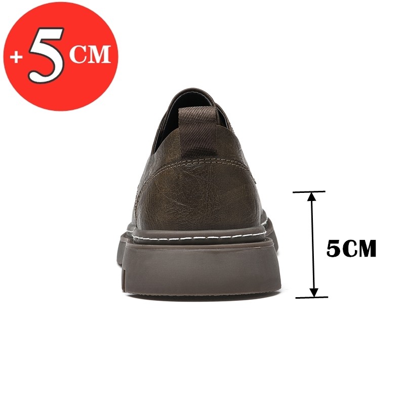 Flat /5 Cm Men's Casual Shoes Genuine Leather Lift Men Men Shoes Elevator Shoes Height Increase Shoes for Men Business Fashion