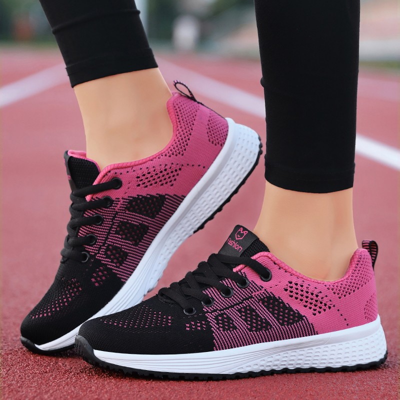 2021 New Sneakers Women Loafers Fashion Casual Women Shoes Breathable Lace-Up Mesh Women Sneakers