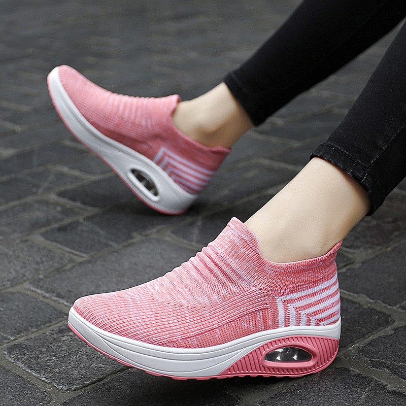 Ladies Women Air Cushion Shoes Lazy Shock Absorbing Shoes Lightweight Outdoor Casual Shoes