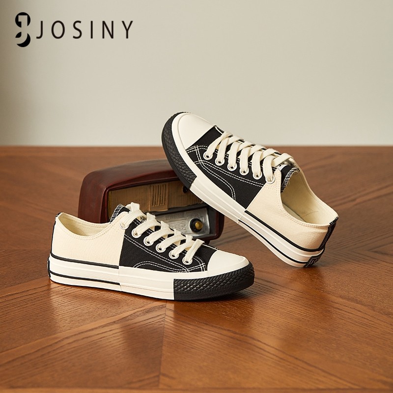 JOSINY 2022 Women's Sneakers Women's Casual Shoes New Korean Version Student Sports Color Blocking Canvas Shoes