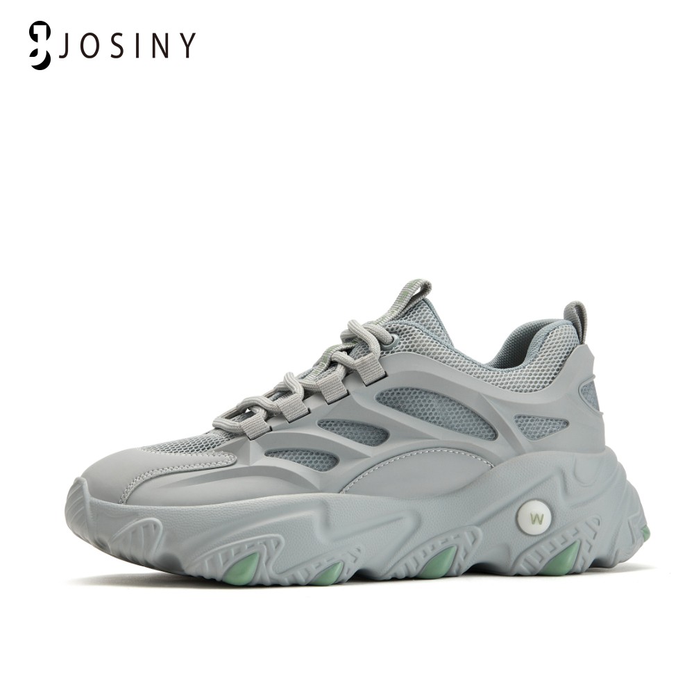 JOSINY Women's Sneakers Women's Sneakers Fashionable Girls Breathable Thick-soled Beige Gray Sneakers