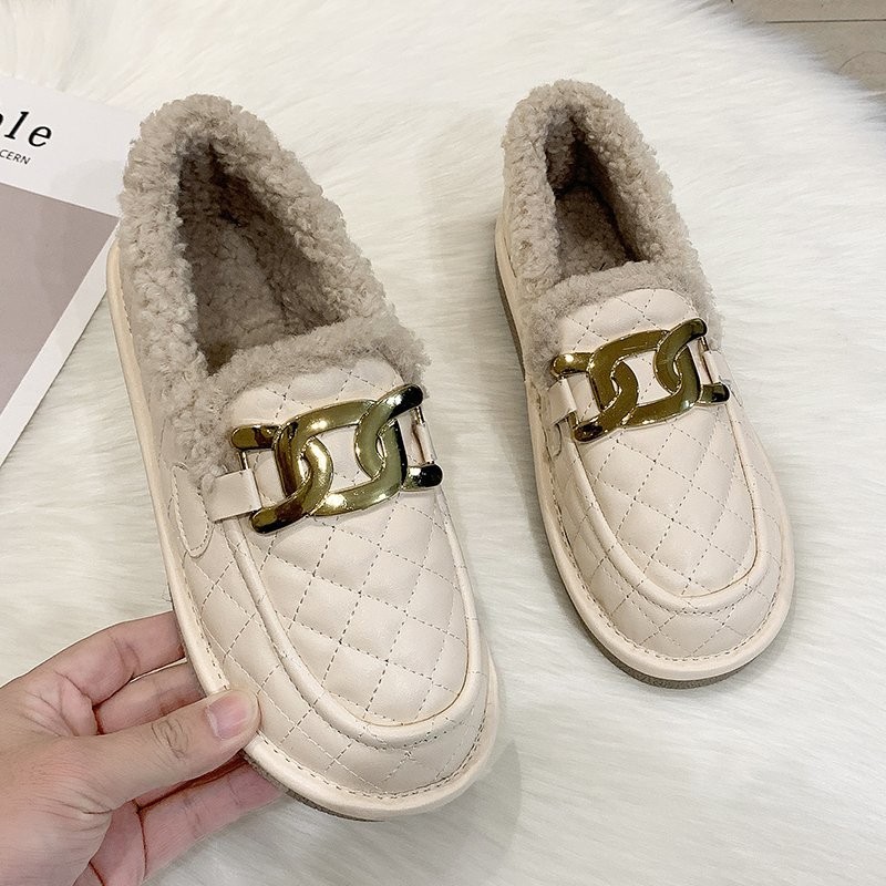 Women's shoes winter 2021 new plus velvet warm cotton shoes fashion anti-skid shoes loafers woman vulcanize shoes platform shoes