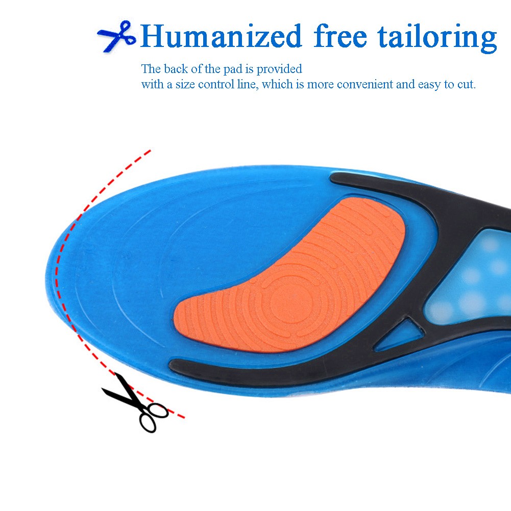 Unisex Basketball Silicone Deodorant Insoles Absorb Sweat For Plantar Fasciitis Flexible Soft Sports Shock Absorption Non-slip