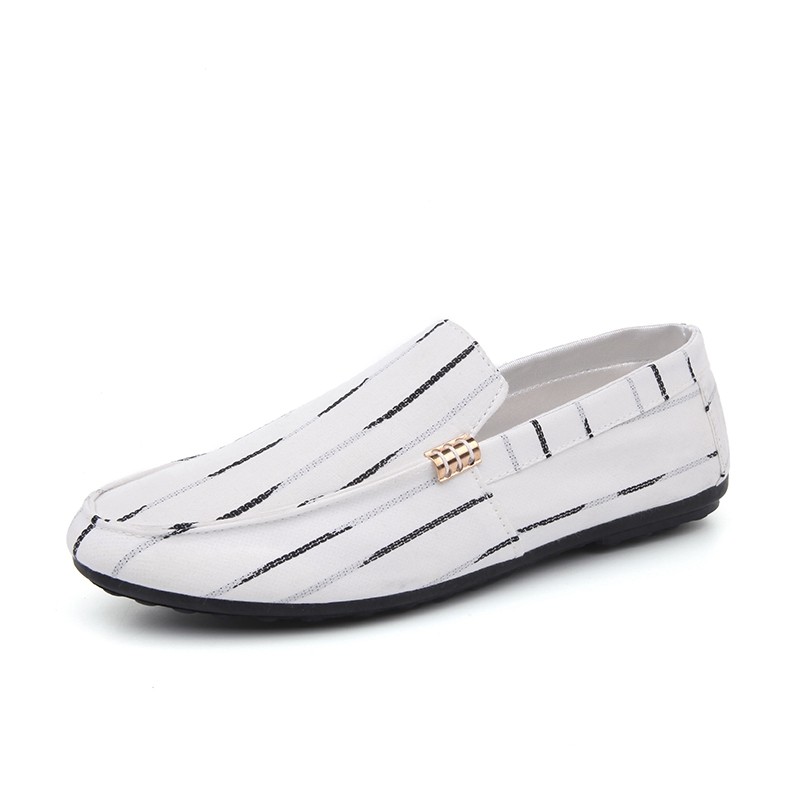 Men's shoes spring autumn slip on men's casual shoes light lazy white canvas flat breathable fashion trend male shoes