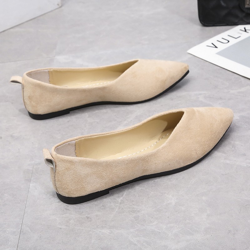 Slip On Women Flats Shoes Candy Color Pointed Toe Female Loafers Large Size Shoes Women Spring Flock Ladies Ballet Flats