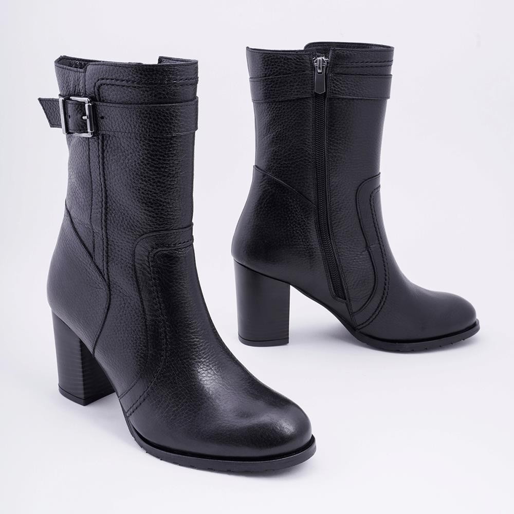 Callizio Genuine Leather Women Mid-Calf Boots Women's High Heels 2022 Round Toe Block Heel Handmade Winter Boot Size 12 Luxury Brand Designer Ladies Shoes Heel Ankle Boots Elegant Female Boots