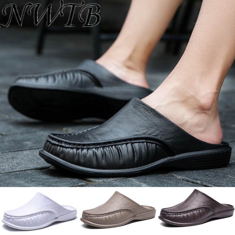 Men Slippers Slip On Flat Shoes Fashion Beach Sandals Home Shoes Size 40-47 Slippers For Home Men Autumn Casual Shoes Loafers