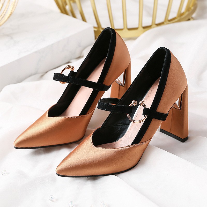 Sexy Women Pumps Black Rome High Heel Shoes Ladies Satin Fashion Pointed Toe Heels Wedding Party Woman Formal Shoes Big Size 46