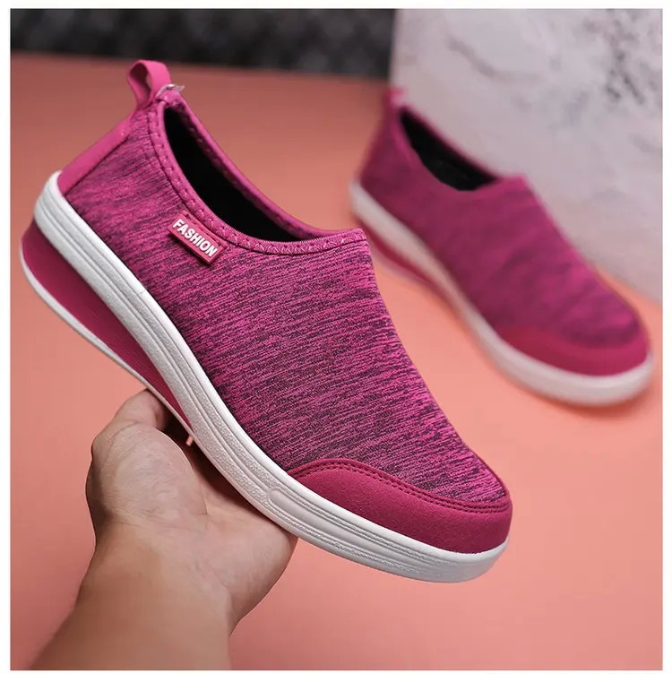 2022 Breathable Fashion Casual Sneakers Platform Flat Shoes Light Pull On Sneakers Woman Vulcanize Shoes Big Size 35~41