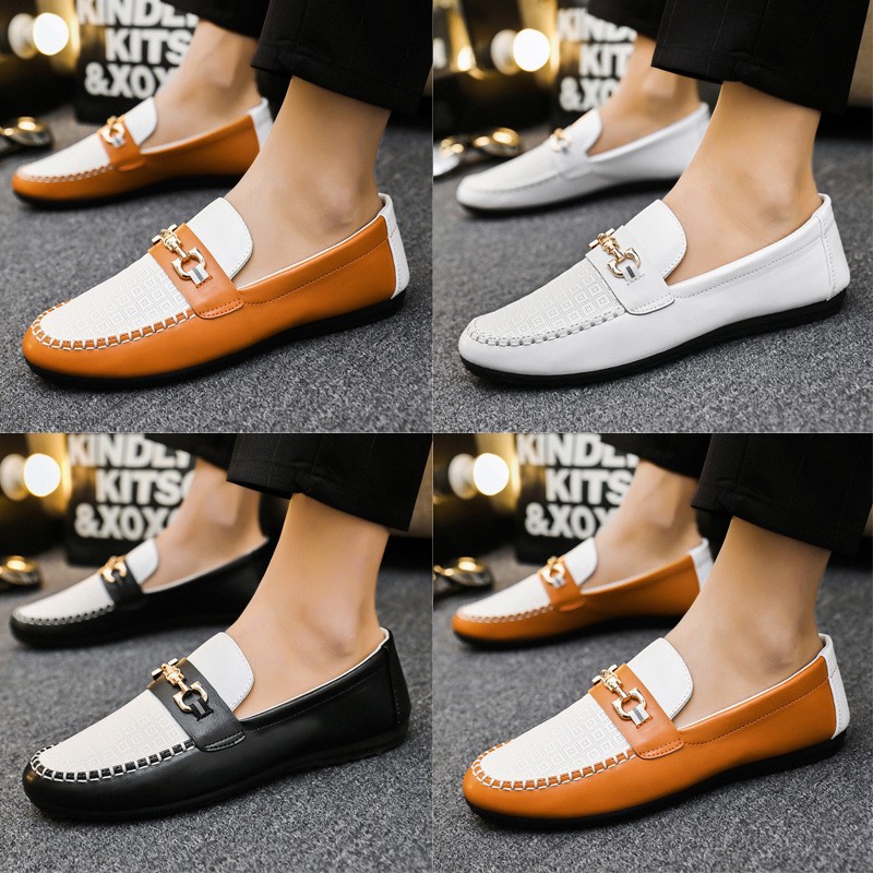 ZYYZYM Spring Autumn Men Casual Shoes Leather Trend Versatile Soft Sole Simple Loafers #D09