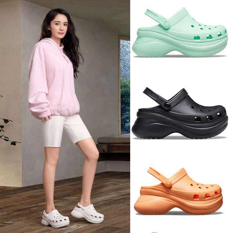 Fashion Summer Sandals Women Thick Soles High Heels Garden Shoes Outdoor Non-slip Beach Hole Slides 2022 Female New Slippers