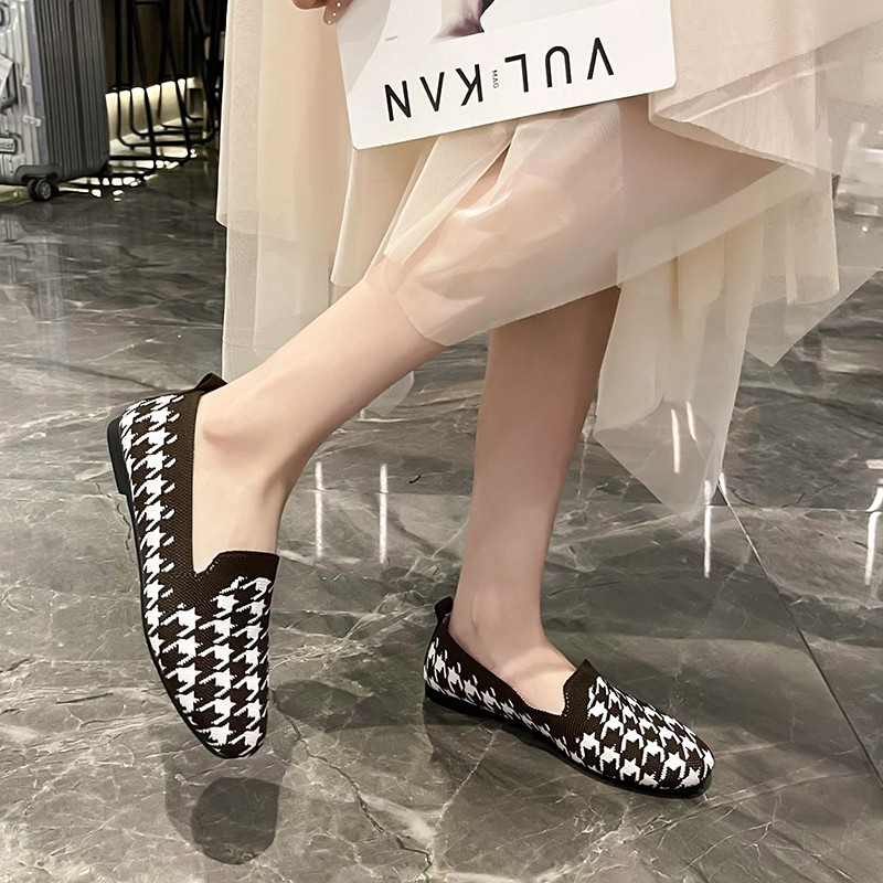 Women Flat Shoes 2022 Spring New Ladies Loafers Flying Woven Pumps Women Single Shoes Casual Lazy Peas Shoes Zapatos de mujer