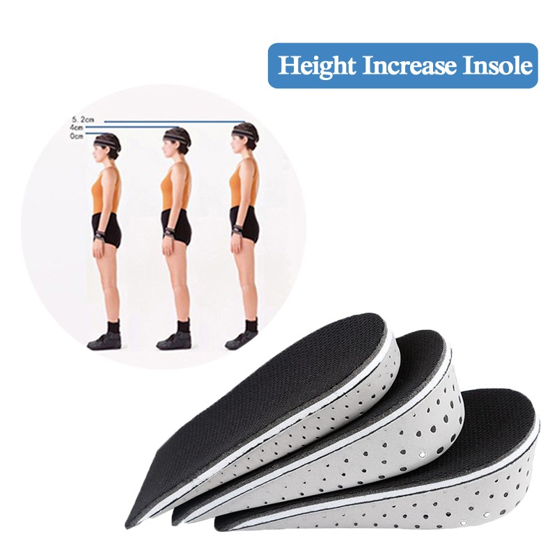 Heel Height Increase Insoles For Men Invisible Increase Lift Shoes Cushion EVA Half Increasing Insert Comfortable Foot Cushions