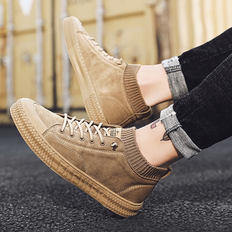 Men's Casual Leather Sneakers Thick Sole Warm Daily Shoes 2019 New Autumn/Winter Collection