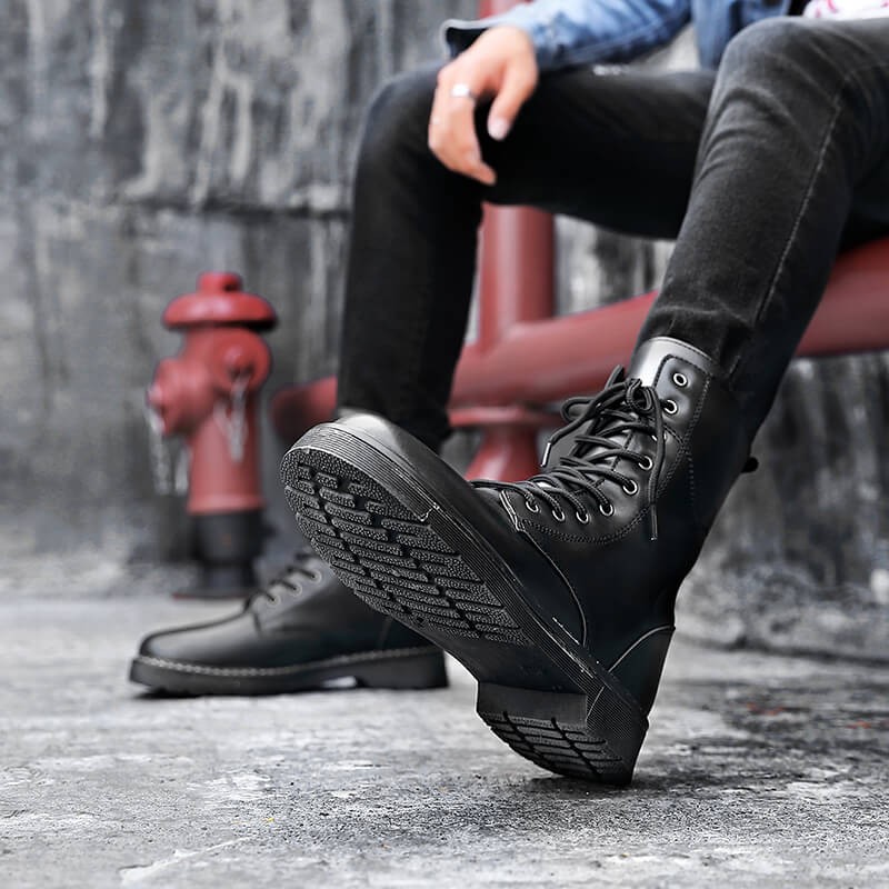 Ankle Boots Men 2020 Spring And Autumn Fashion Casual Shoes Male Punk Style Shoe Men Lace-up Casual Sneakers Motorcycle Unisex