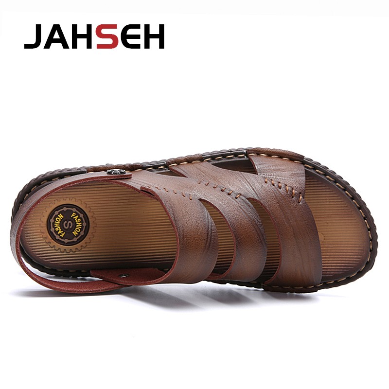 2022 new men sandals split leather men summer shoes new man casual comfortable outdoor sandals men walking shoes slippers