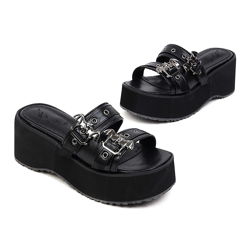 Tuyoki Plus Size 33-46 Women Sandals Fashion Platform High Heels Summer Shoes Woman Slippers Party Buckle Lady Daily Footwear