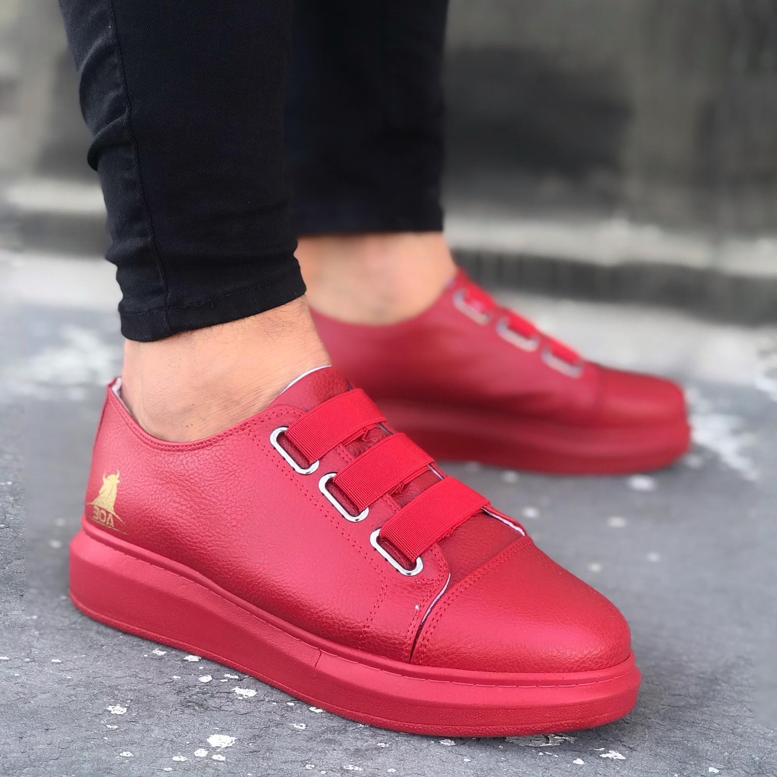 Boa BA0026 male shoes three band red thick sole casual sports spring autumn season wide template high quality