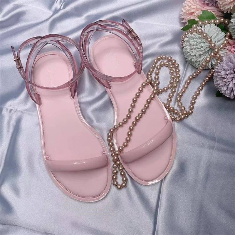 Jelly Sandals Women 2022 Leisure Flat Sandalias De Mujer Ankle Strap Chaussure Femme Beach Ladies Summer Shoes Zapatillas Mujer