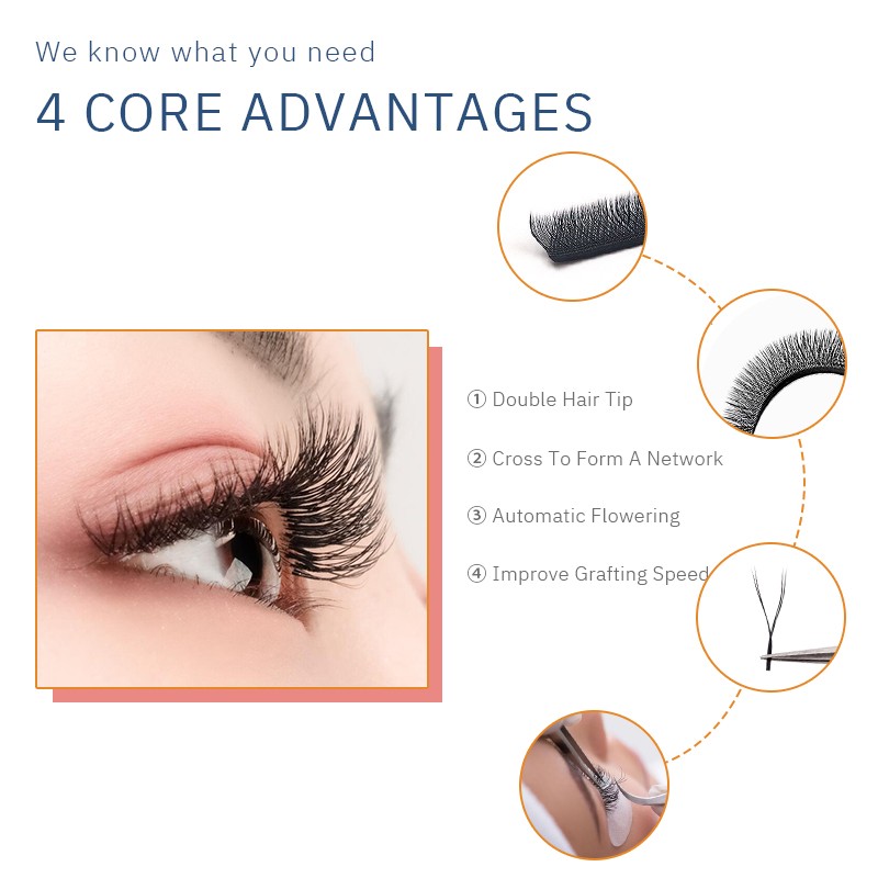 Song Lashes Y Shape Fans Pre-made Eyelash Extensions for Salon Individual Eyelashes C D DD Curl 2D YY Lashes Y Shape Lashes