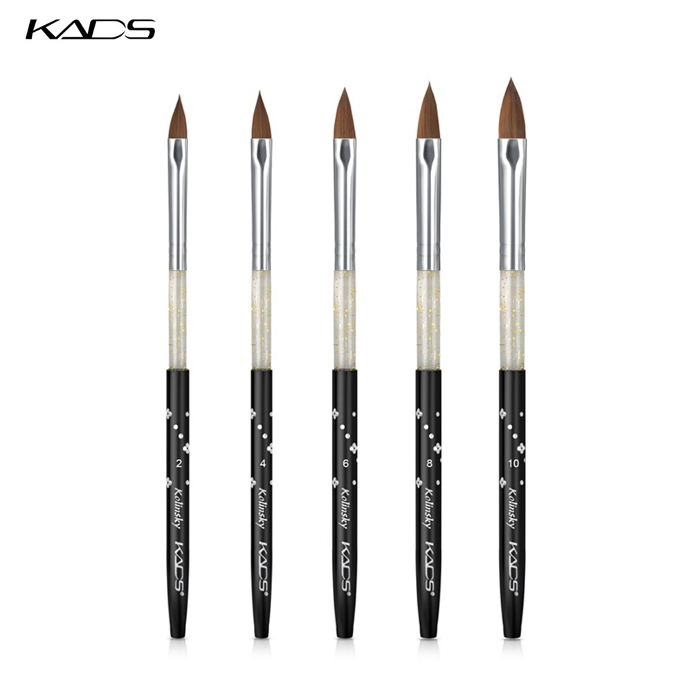 KADS Kolinsky Acrylic Brush Size 2#/4#/6#/8#/10# Acrylic Brush Professional Black Kolinsky Sable Acrylic Nail Brushes