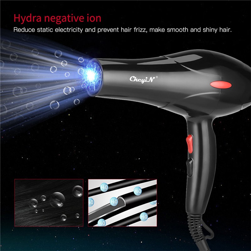 CkeyiN 2200W Professional Hair Dryers Strong Power Blow Dryer Salon Barber Styling Tool with 3 Temperature 2 Speed ​​Personal Care